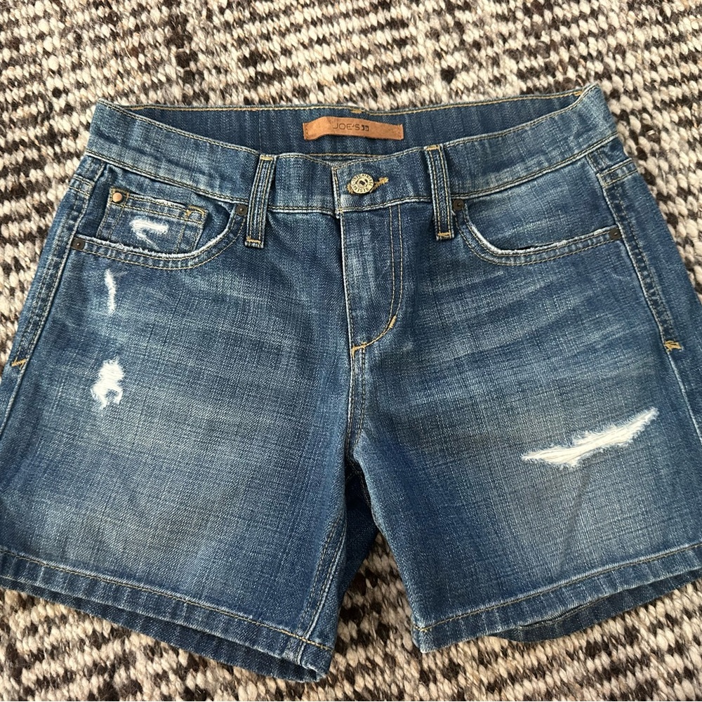 Joe's Jeans Distressed Medium Blue Denim Cutoff Shorts